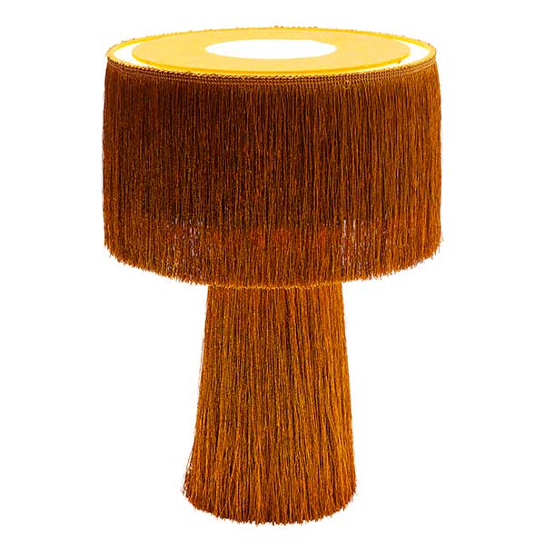 Fringed Table Lamp  Orange