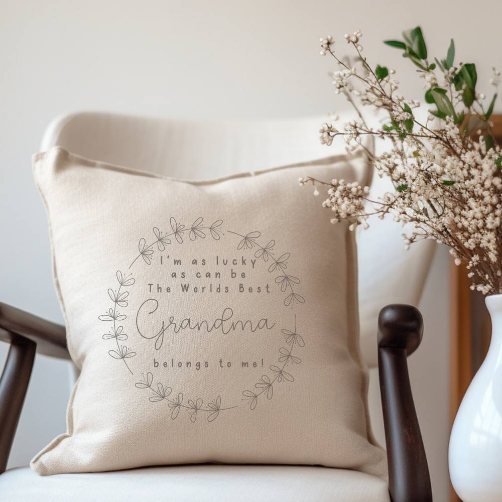 Aye Do Gifts Best Grandma Cushion in Beige
