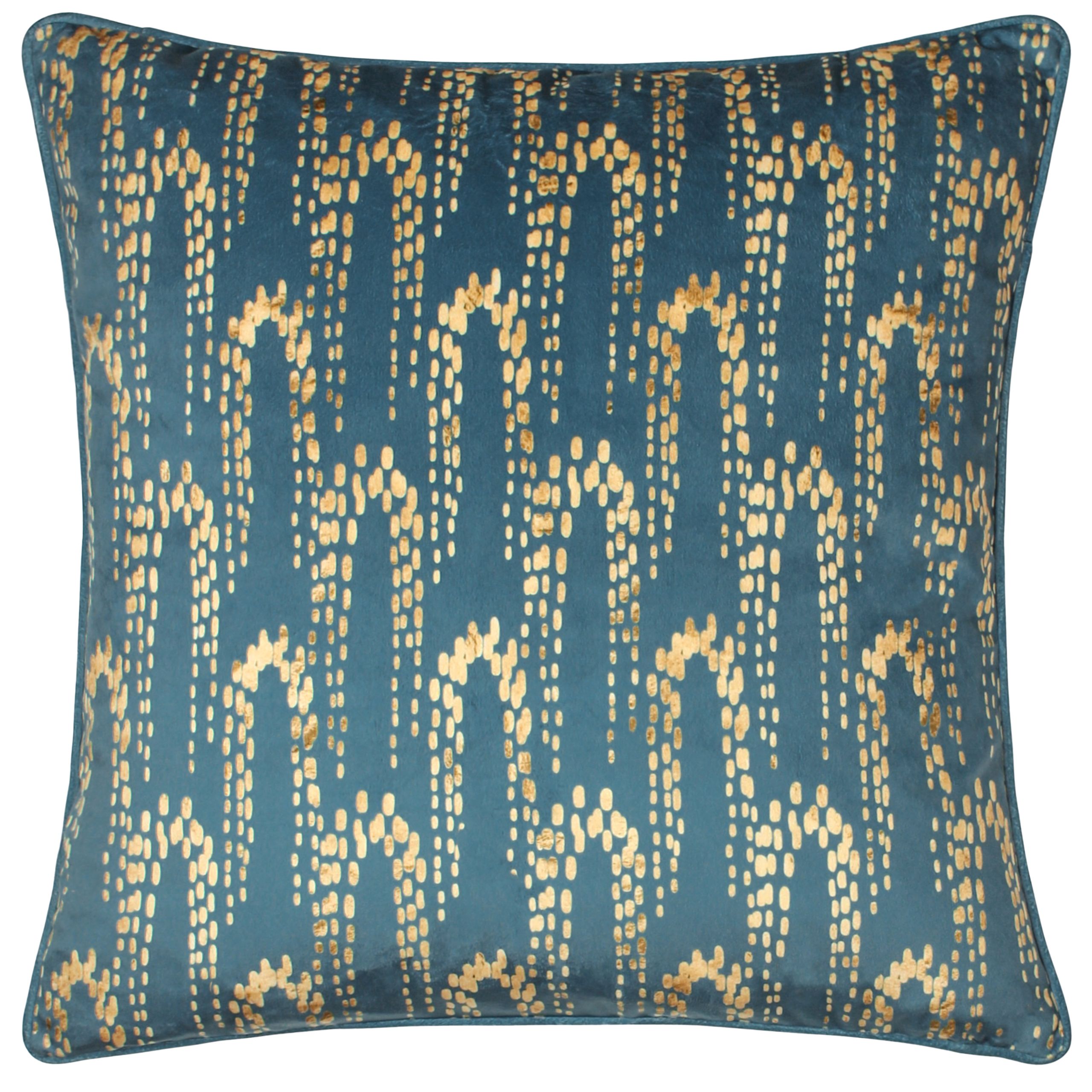 Furn Wisteria Printed Velvet Cushion in Blue