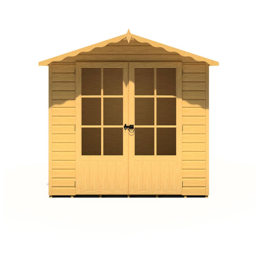 Shires Buckingham Shiplap Summerhouse Garden Sun Room Approx 7 x 7 Feet in Brown