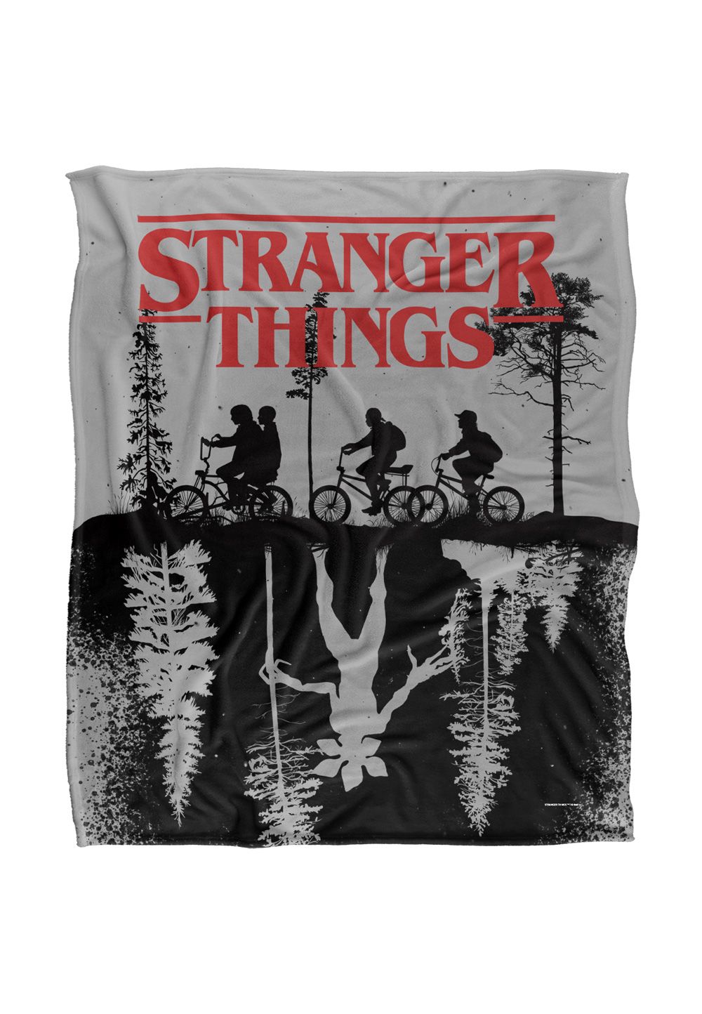 Stranger Things Upside Down Officially Licensed Silky Touch Super Soft Throw Blanket 152 x 127 cm in White
