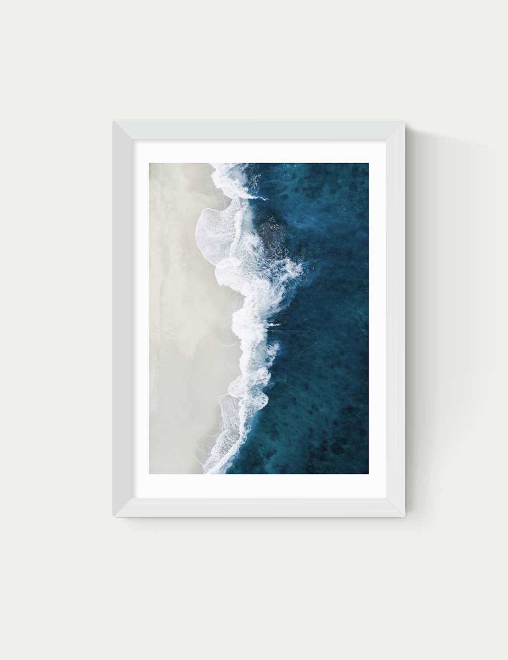 East End Prints Ocean Aerial Framed Art Print White