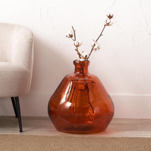 Orange Organic Shaped Glass Vase