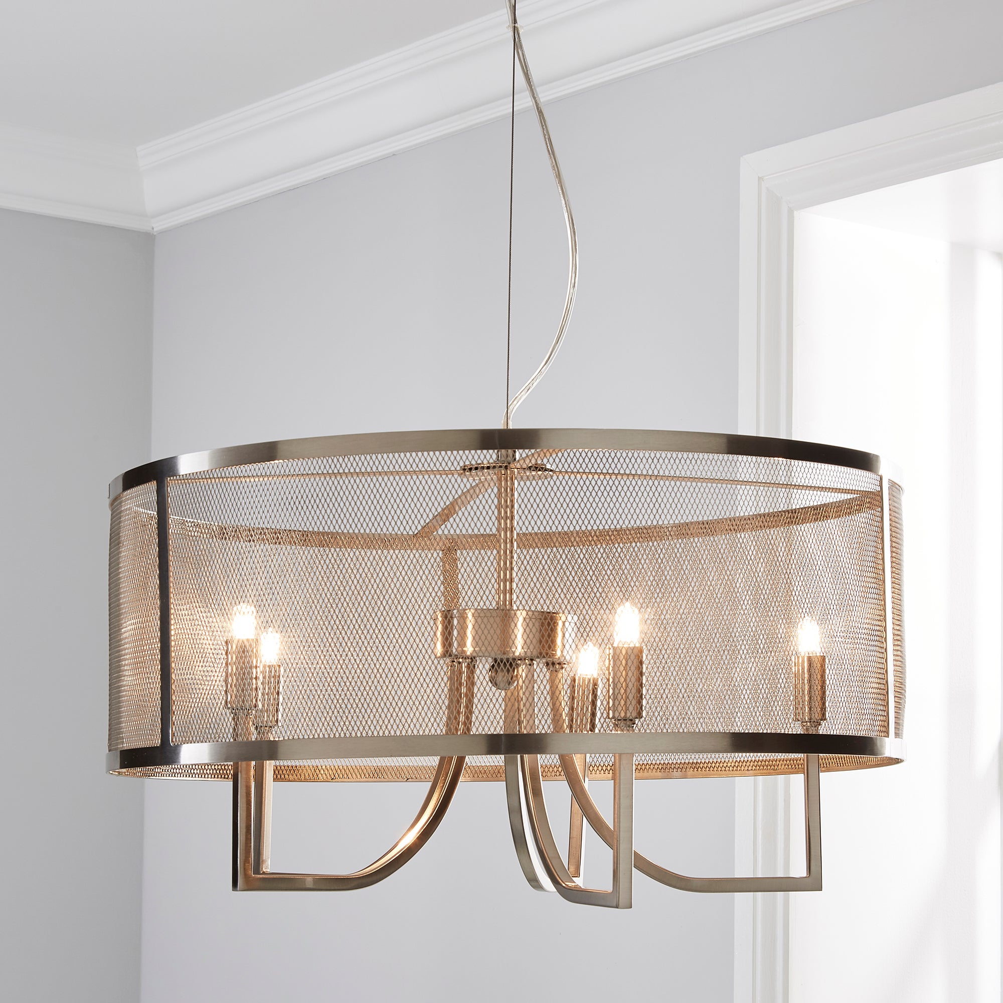 Milo 5 Light Mesh Ceiling Fitting Gold