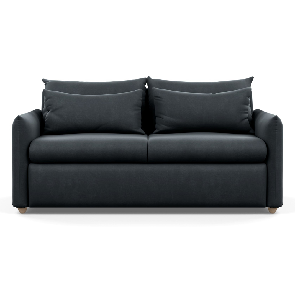 Heal's Pillow Sofa Bed Smart Velvet Grey Natural Feet