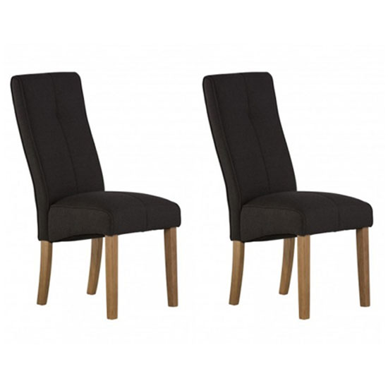 Denver Black Fabric Dining Chair In A Pair