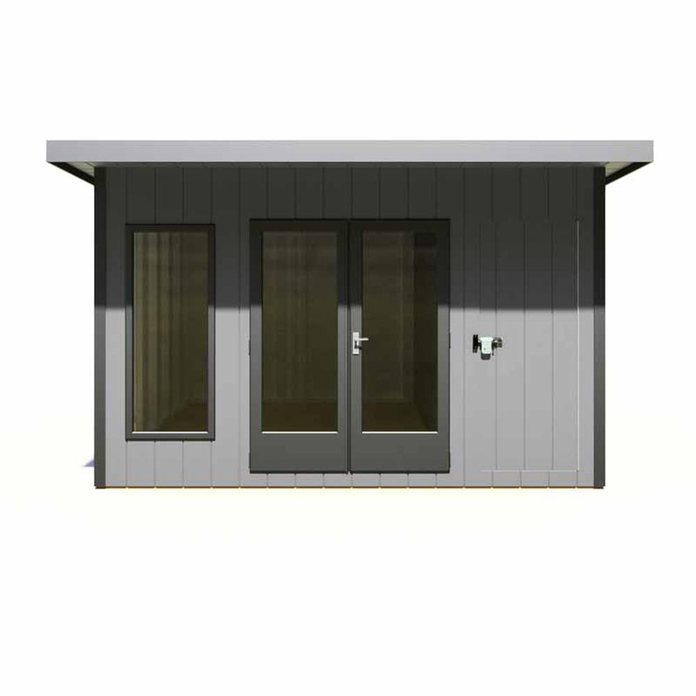 Shires Cali 12x12 ft Pent & Storage Garden Office - L456xW402xH246.1 cm in Light Brown 2