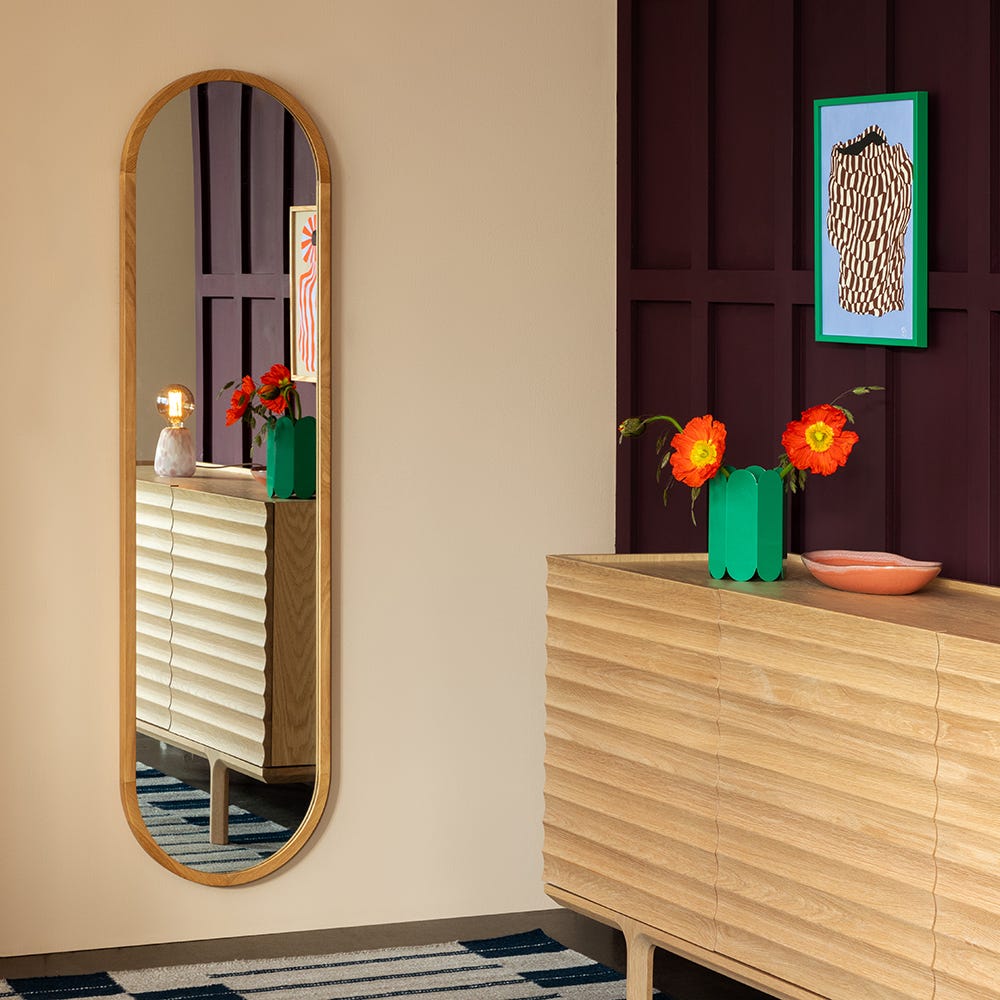 Heal's Anais Mirror Oval Oak 40 x 150cm 4