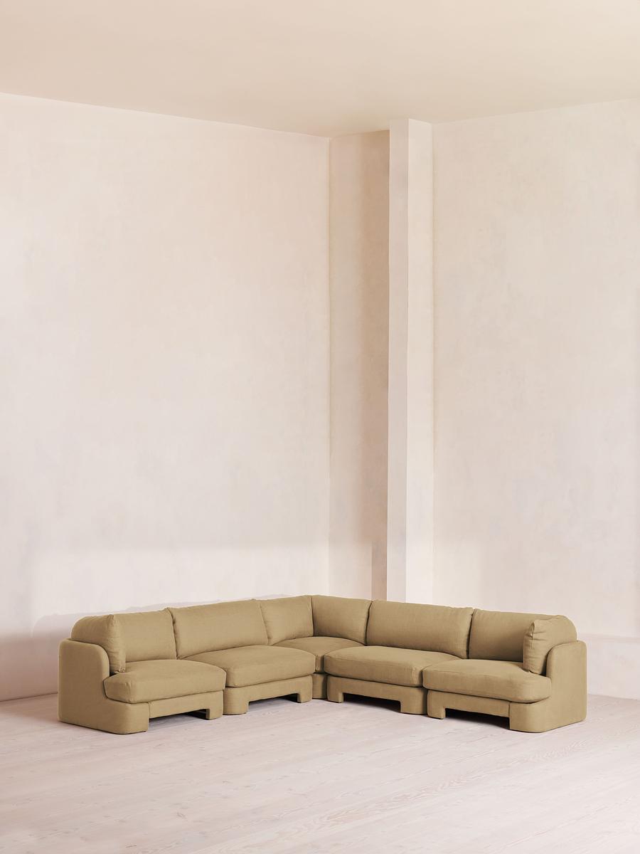 Odell Deeper Sit Modular Sofa, Corner Sofa, Linen, Wheat