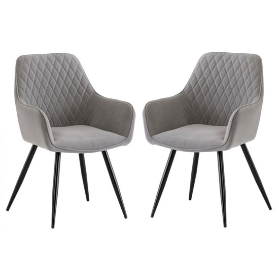 Toronto Grey Matt Velvet Dining Armchair In A Pair