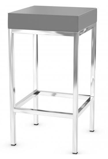 netfurniture Ernest Bar Stool Chrome Frame Fixed Height in Grey