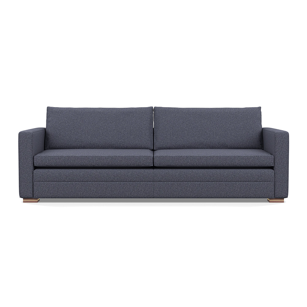 Heal's Palermo 5 Seater Sofa Loop Boucle Navy Brass/Walnut Feet
