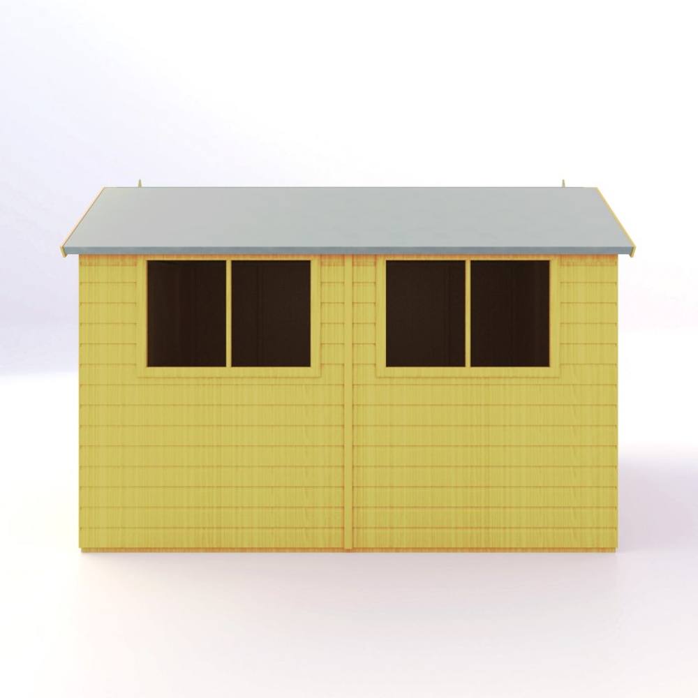 Shires Barn 10x8 DD Premium Sheds - L257.4 x W311.4 x H225.6 cm in Light Tan