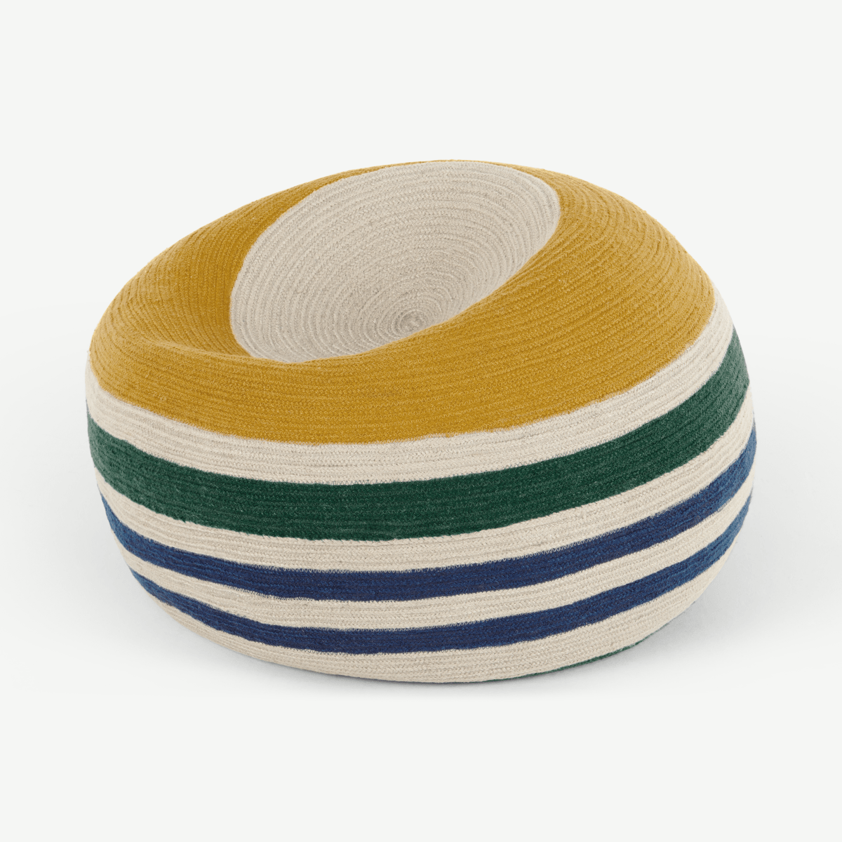 Layla Indoor/Outdoor Cocoon Bean Bag, Multi Striped Braided Weave