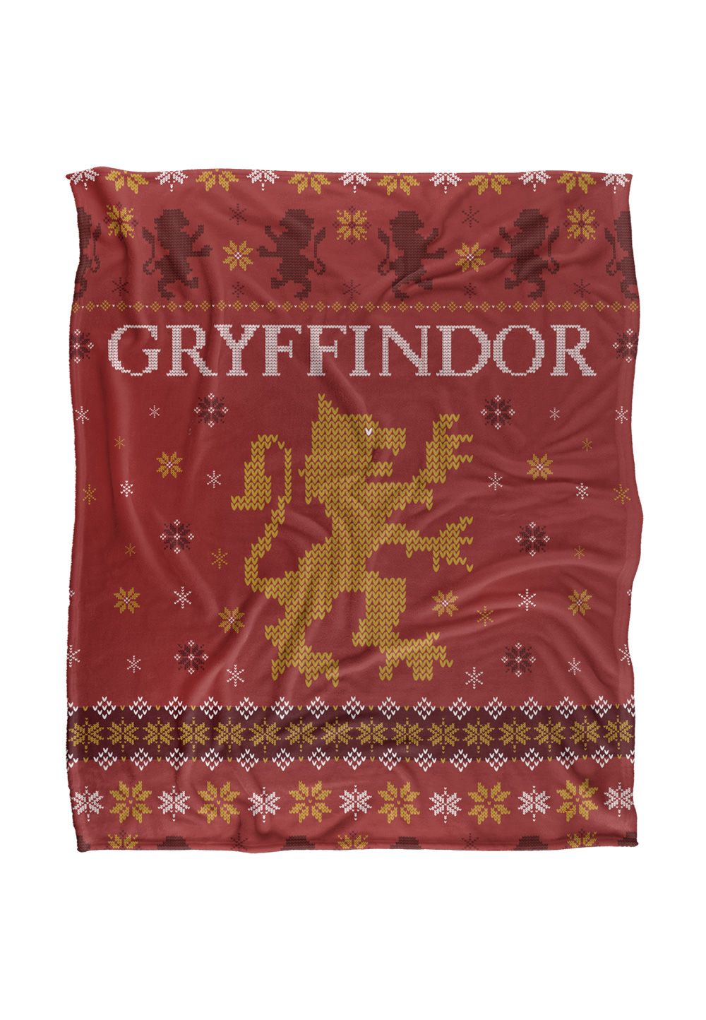 Harry Potter Blanket, 152x127 cm Gryffindor Ugly Christmas Sweater Silky Touch Super Soft Throw Blanket in White