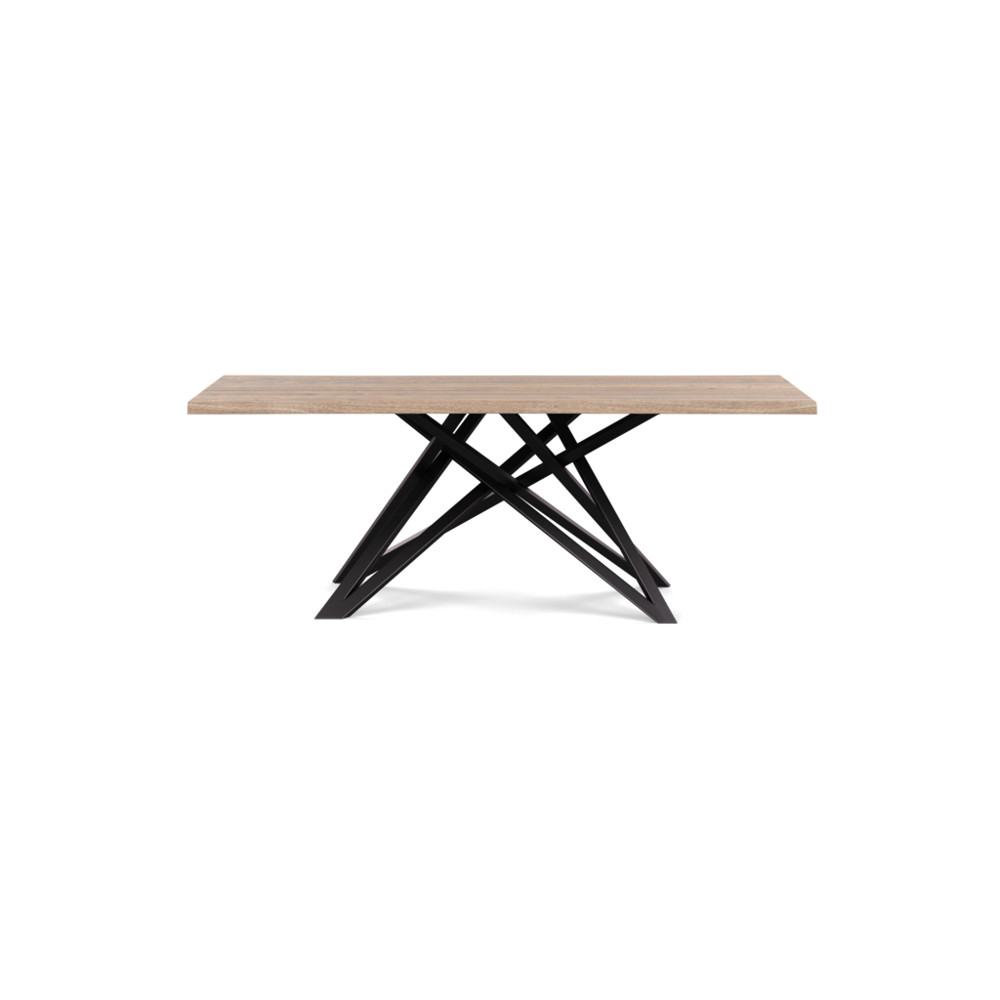 Heal's Vienna Dining Table 200x100cm Grey Oiled Oak Natural Edge Filled