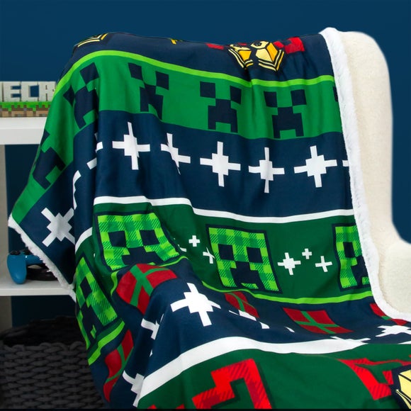 Minecraft Bells Sherpa Fleece Blanket 100cm x 150cm 3