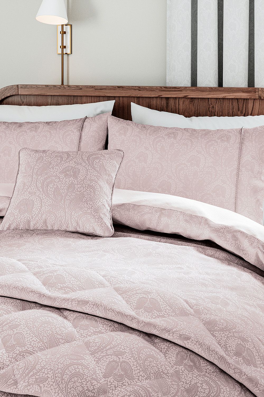 1951 'Ashleigh' Jacquard Duvet Cover Set in Pink 2