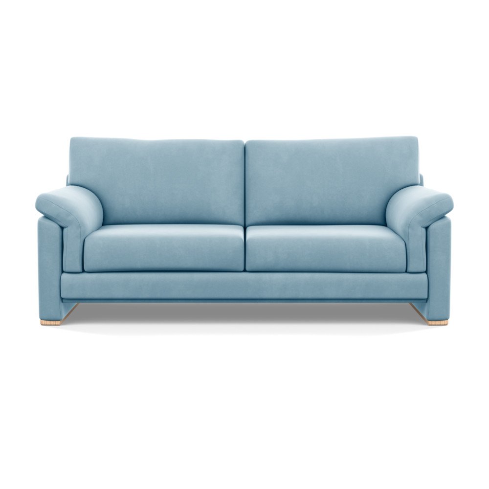 Heal's Paris 3 Seater Sofa Varese Velvet Sky Natural Feet