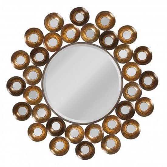 Tribes Wall Bedroom Mirror In Antique Gold Frame