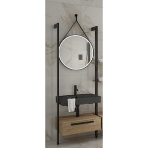 Wickes Rimini Wall System Vanity Unit Only with Black Basin - 600mm