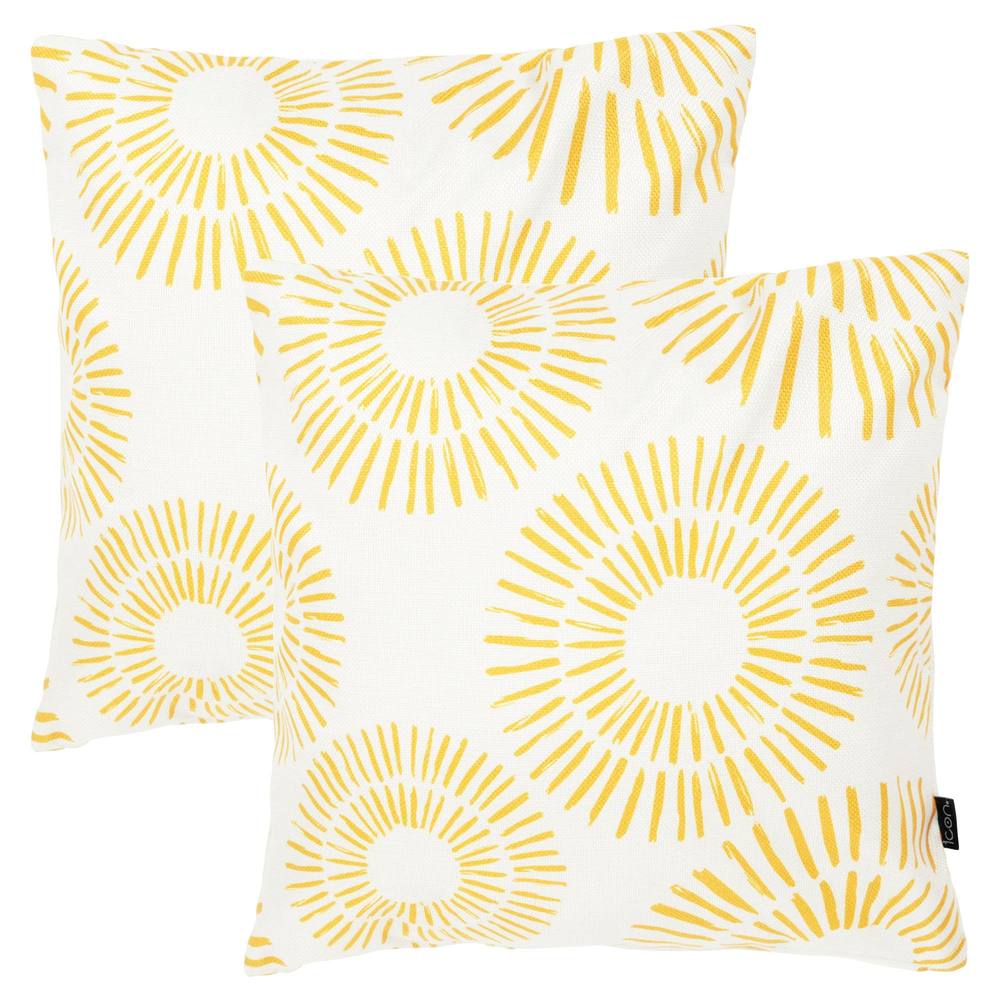 icon 2 Pack Cushion 43x43 Kyoto Fabric - Golden Sun in White