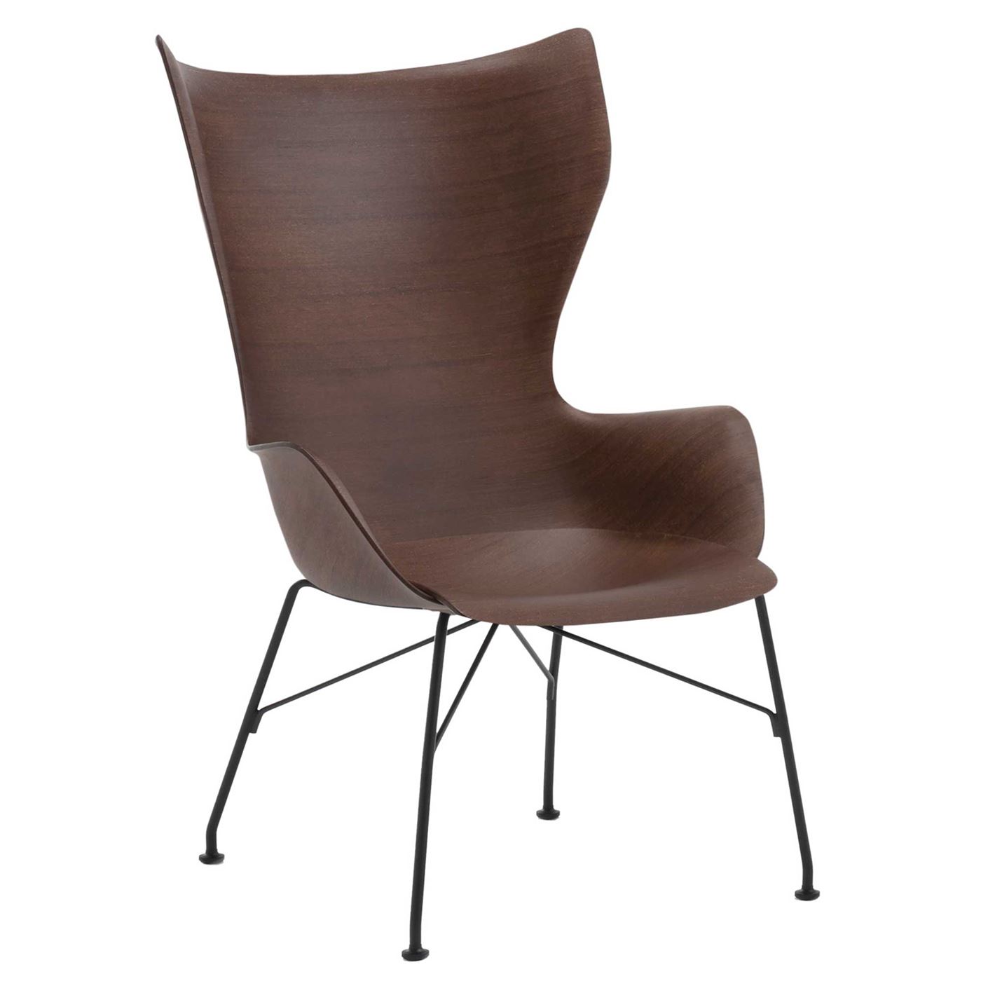 Kartell Smartwood Lounge Chair, Dark Wood