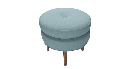 Felix Round Footstool in Lagoon Brushed Linen Cotton - sofa.com