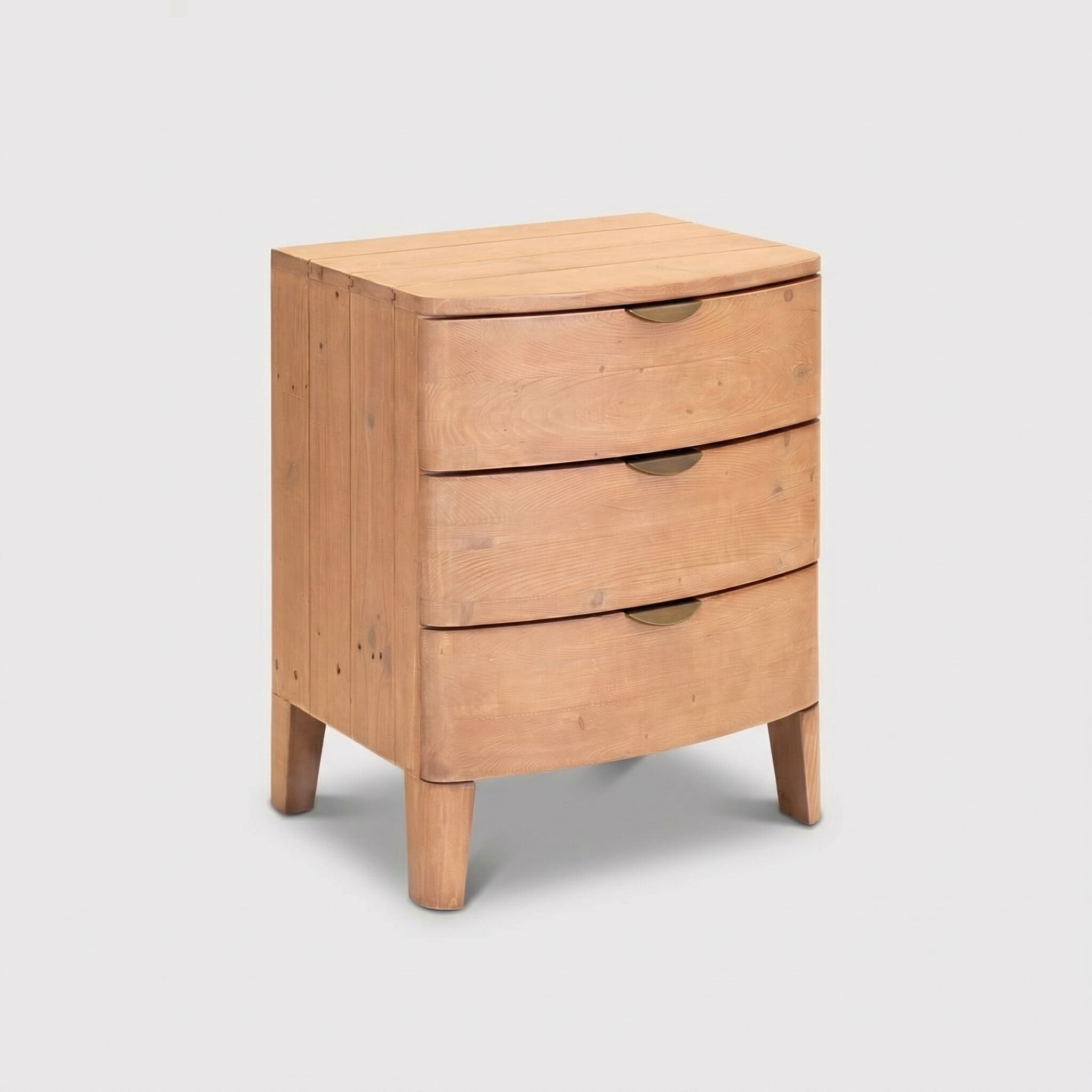 Halstatt 3 Drawer Wide Bedside Cabinet, Pine Wood | Barker & Stonehouse