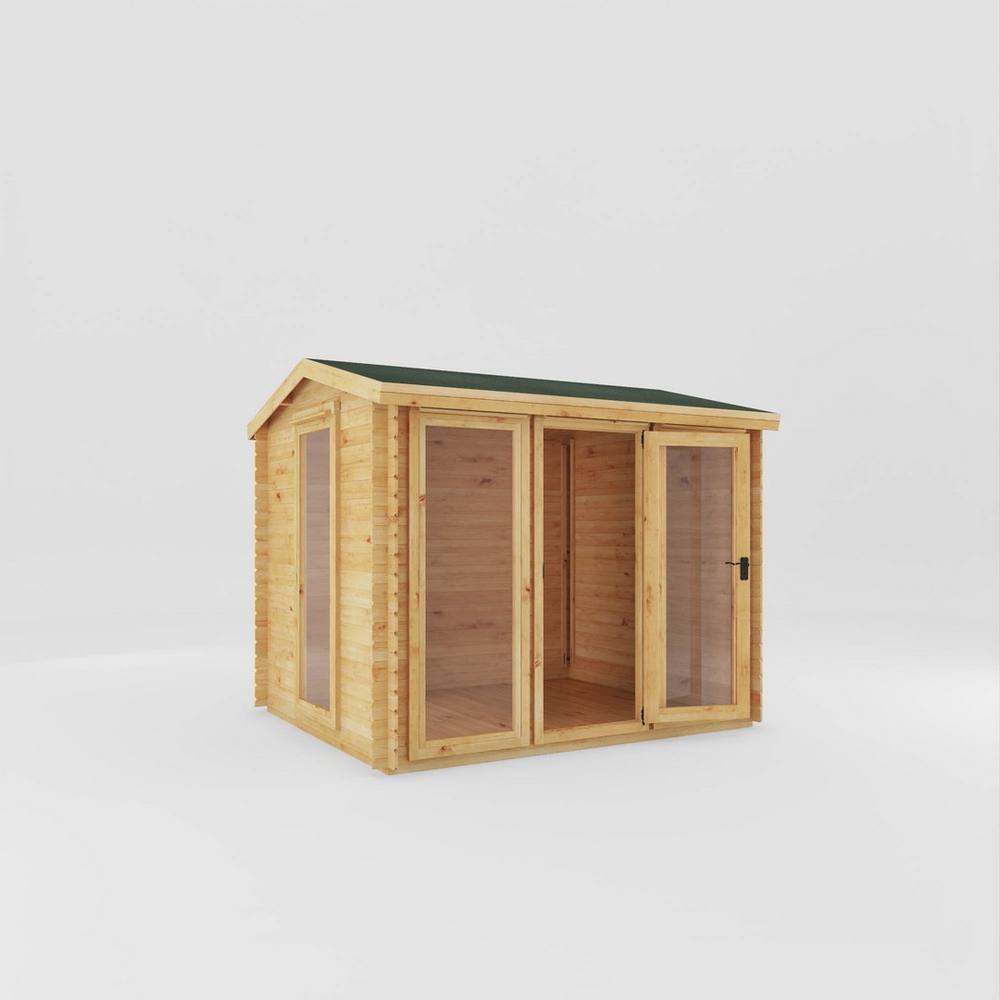 Mercia 3 x 2.5 m Reverse Apex Log Cabin - 19 mm - L263.7 x W302.4 x H253.4 cm in Brown 2