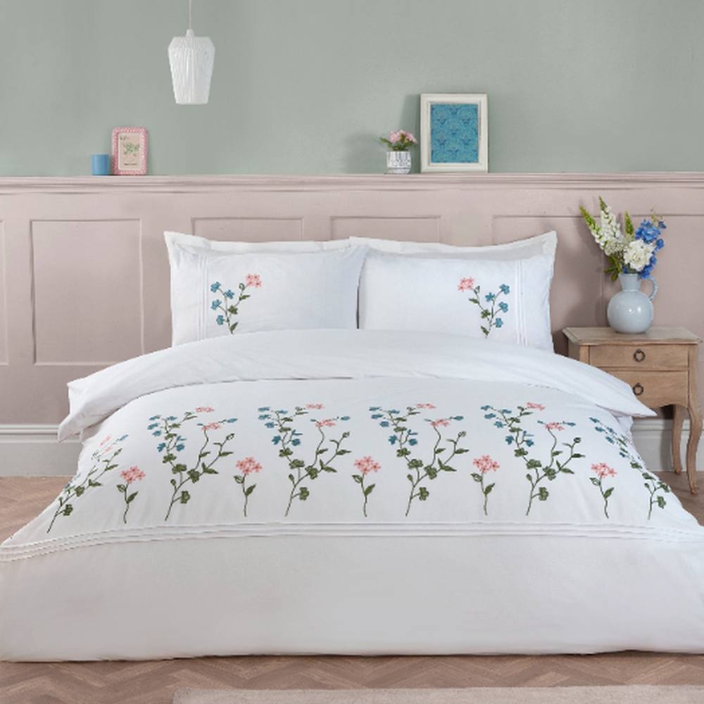 Rapport Home Gardenia Floral Polycotton Duvet Cover Set with Pillowcase