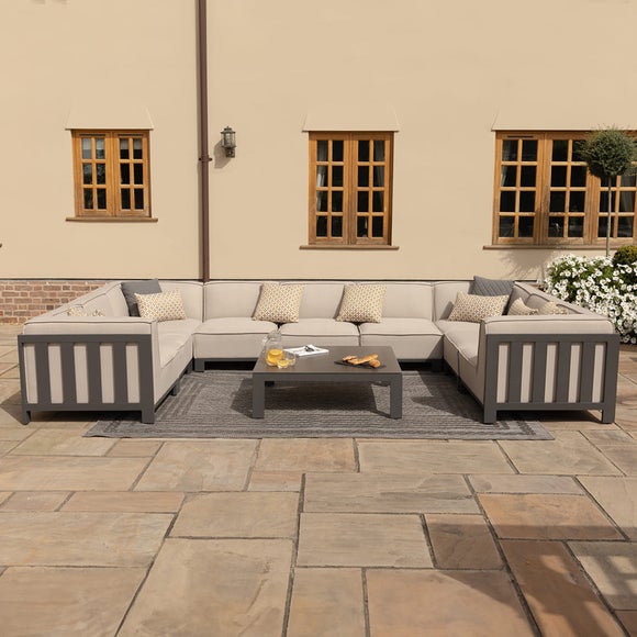 Maze Ibiza U Shape Garden Sofa Set with Square Table 2
