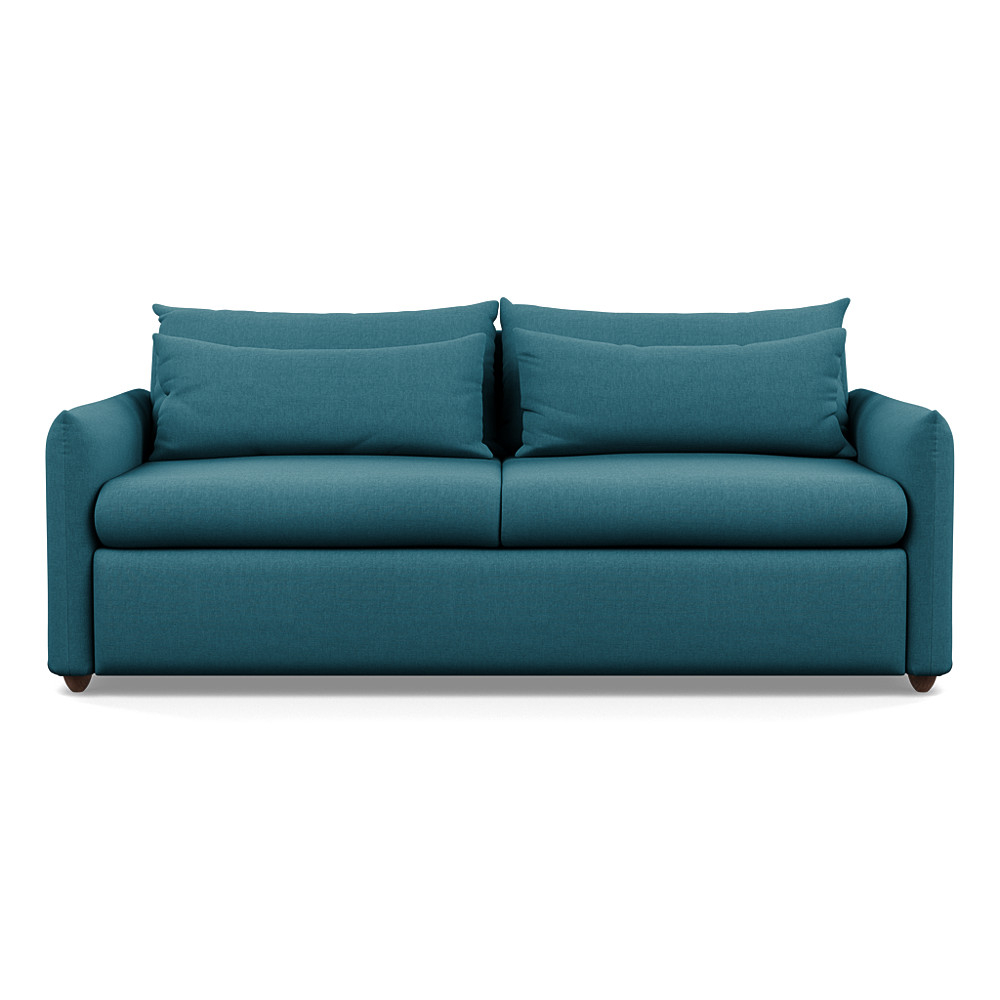 Heal's Pillow 4 Seater Sofa Brushed Cotton Cadet Chestnut Stain Feet