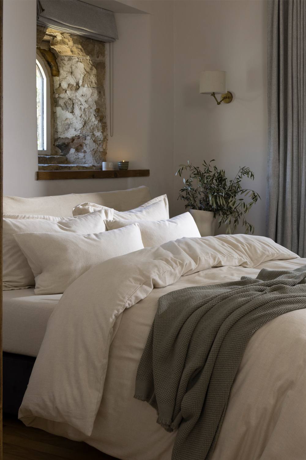 CHRISTY Flannel Marl Super Soft Brushed Cotton Duvet Sets in Beige