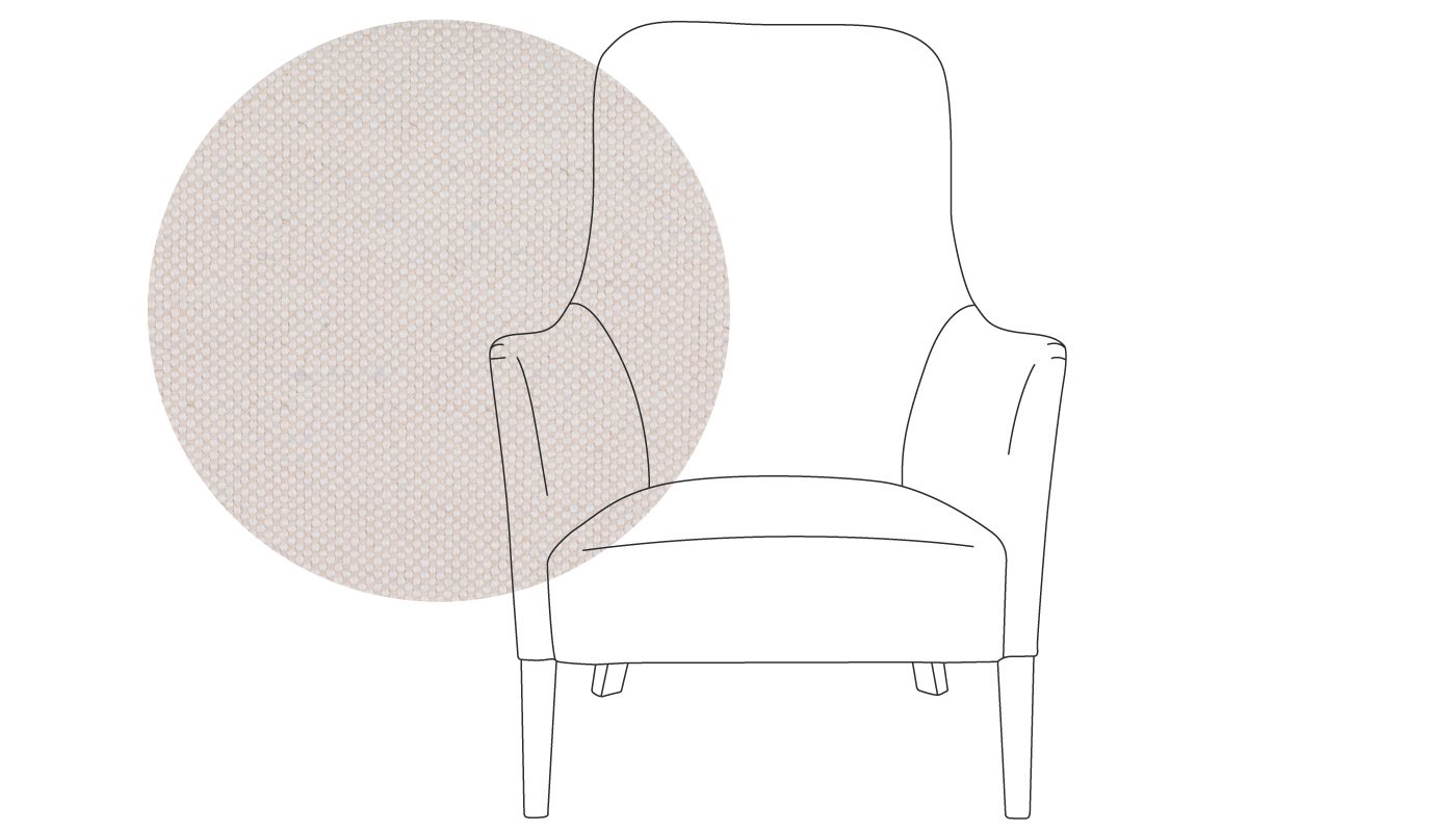 Pinch Pendel Armchair Capelo Linen-Cotton Sea Salt Walnut feet