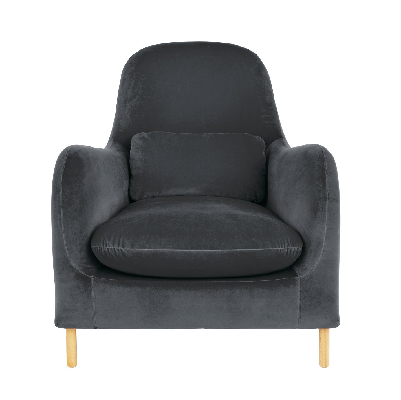Habitat Smithfield Dark Grey Velvet Armchair