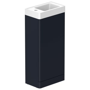 Nexa By VADO Veva Midnight Blue Freestanding Cloakroom Vanity Unit & Left Hand Mineral Cast Basin - 400mm