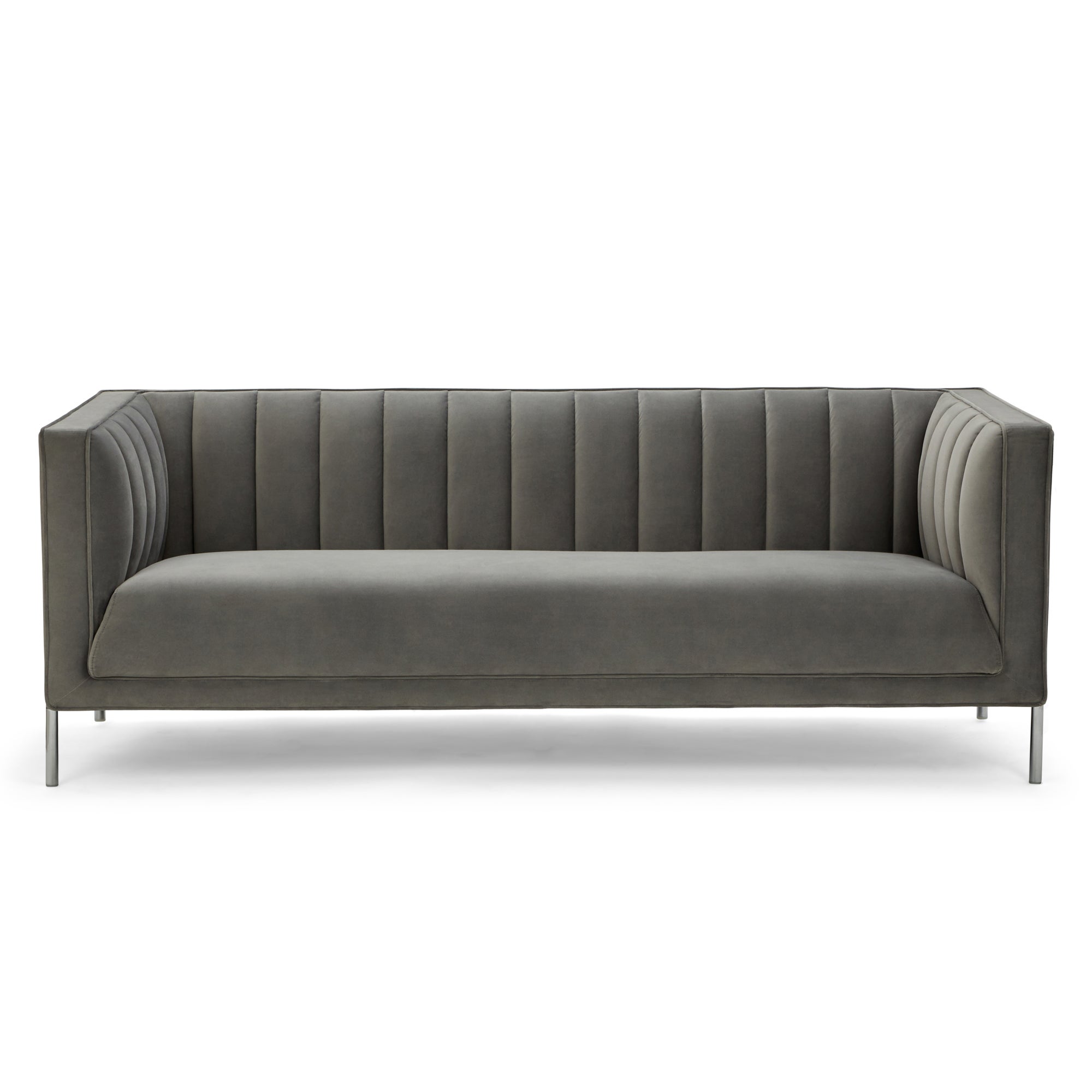 Bellamy Velvet 3 Seater Sofa - Grey Grey