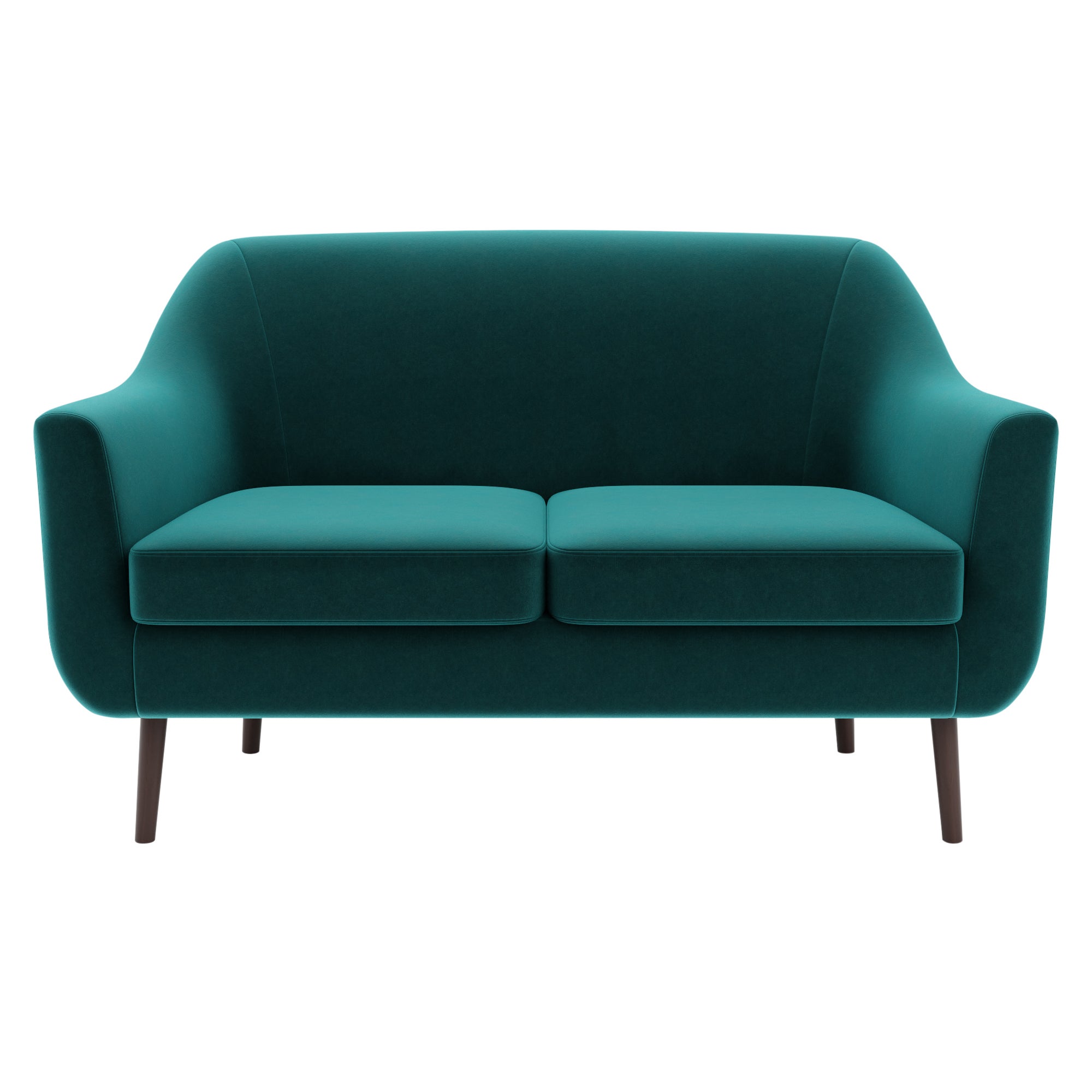 Eddie Velvet 2 Seater Compact Tub Sofa Green