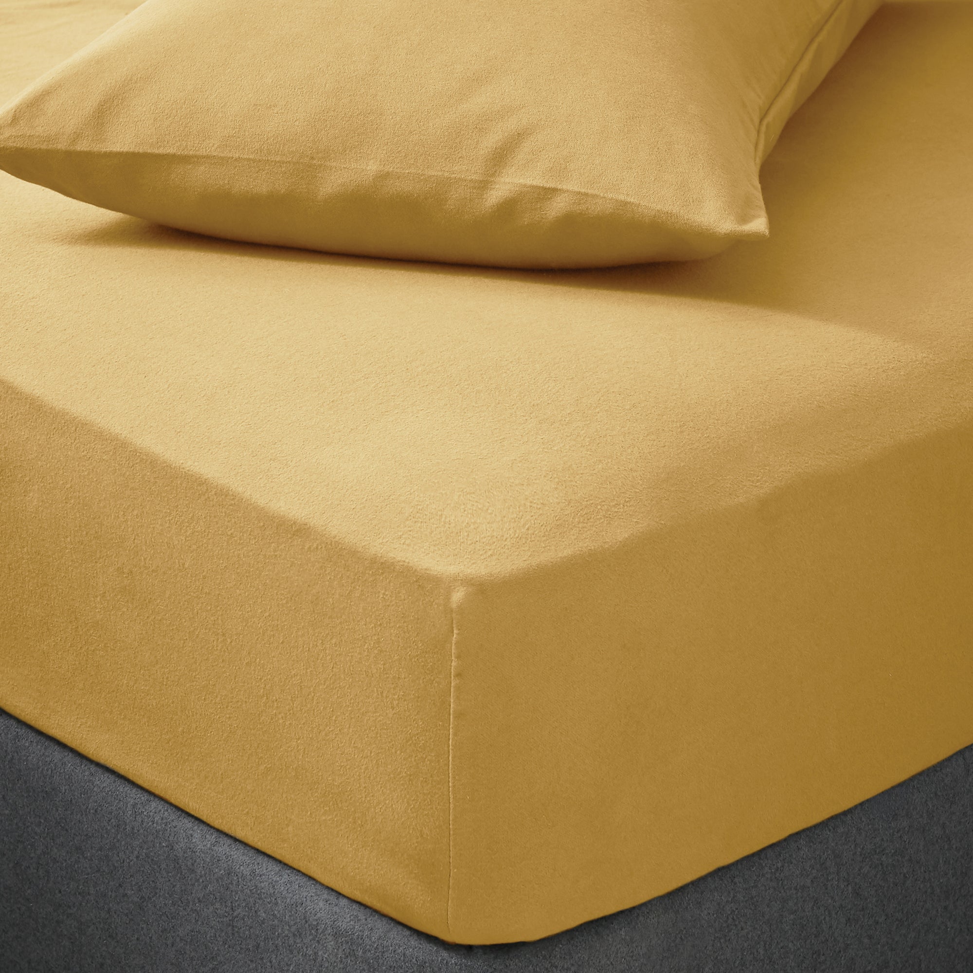 Soft & Cosy Luxury Brushed Cotton Fitted Sheet Yellow