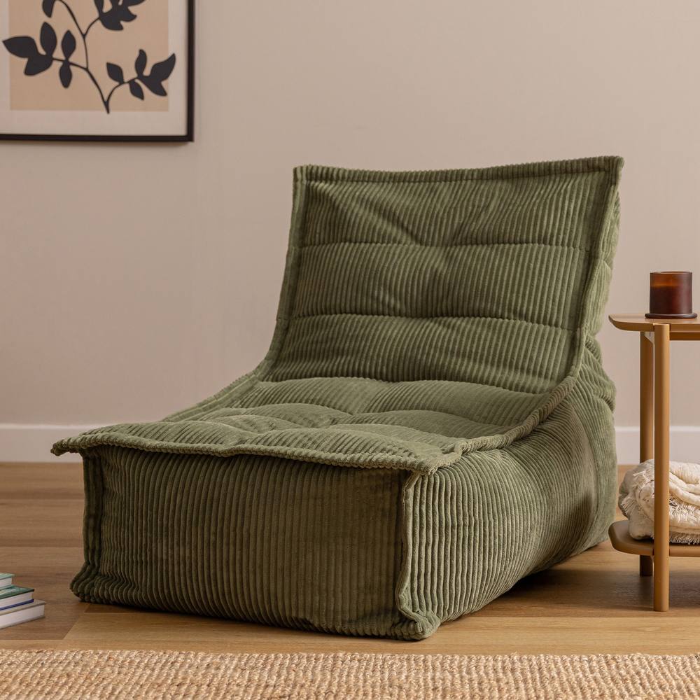 icon Scandi Jumbo Corduroy Bean Bag Lounger in Green