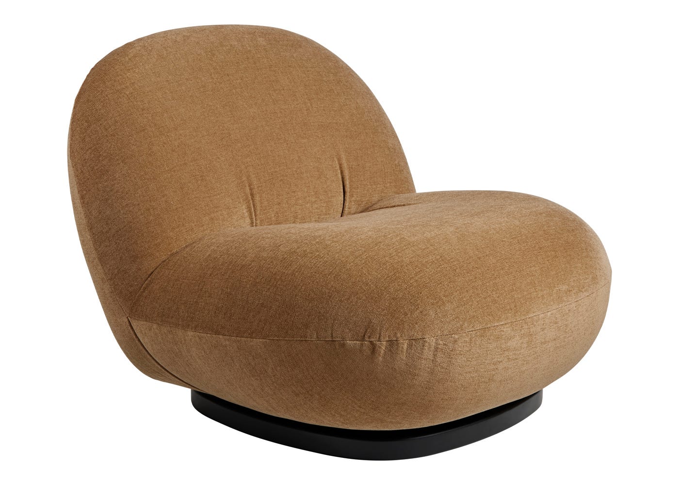 Gubi Pacha Lounge Chair in Belsueded 003 with Matt Black Base