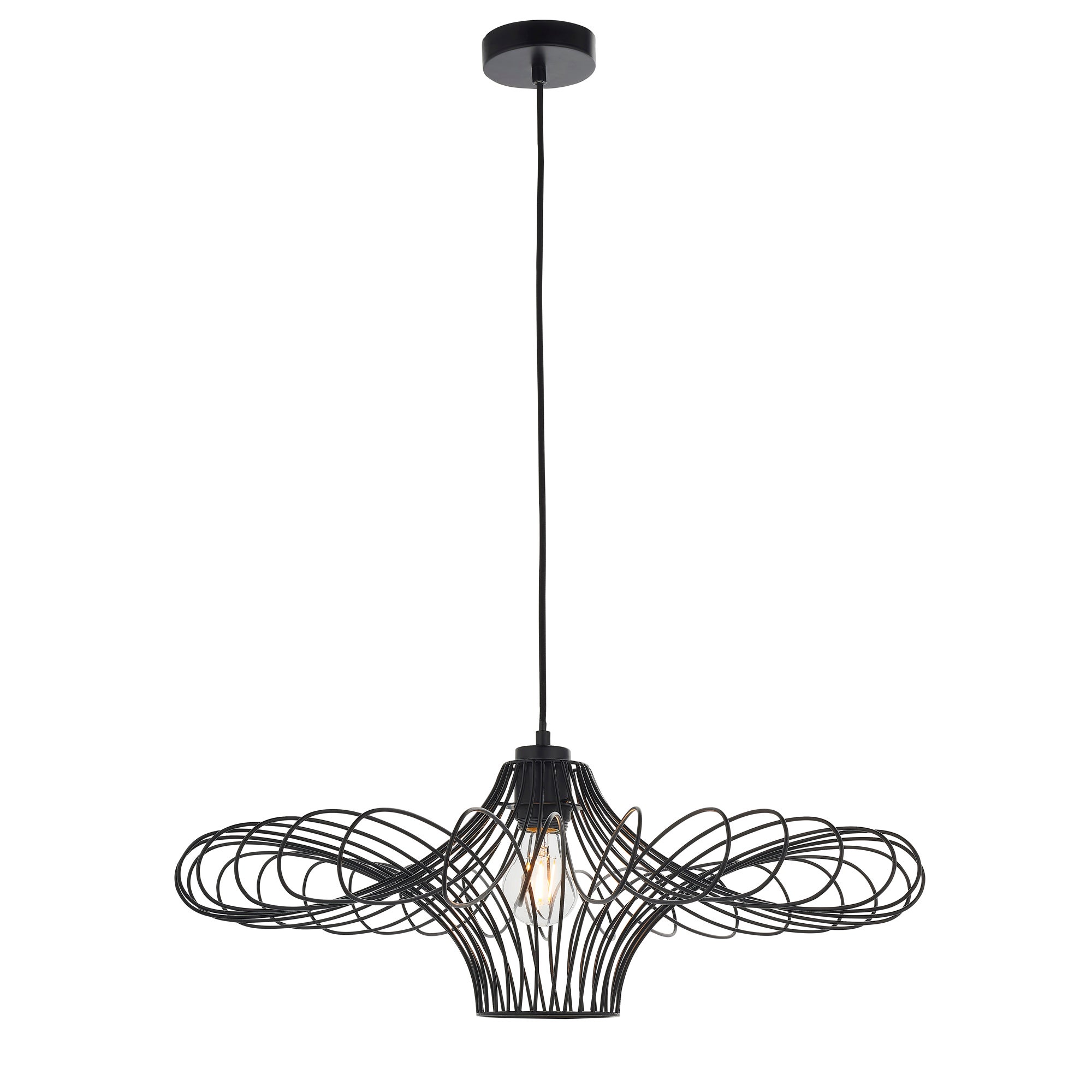 Endon Curl Easy fit Pendant Matt Black Black