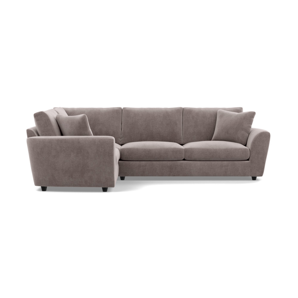 Heal's Snooze Left Hand Facing Corner Sofa Smart Luxe Velvet Mushroom Black