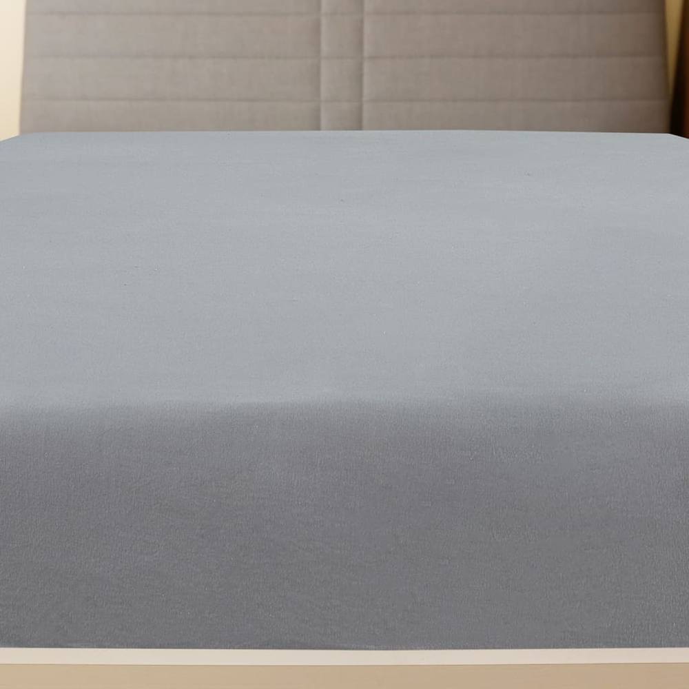 Berkfield Home Jersey Fitted Sheet Grey 180x200 cm Cotton