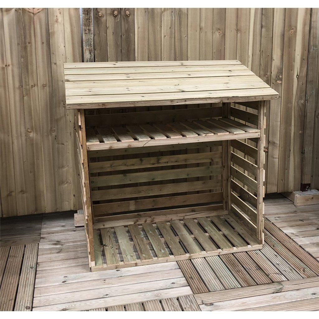 Marlborough 4 x 2 Pressure Treated Tongue & Groove Small Log Store in Natural