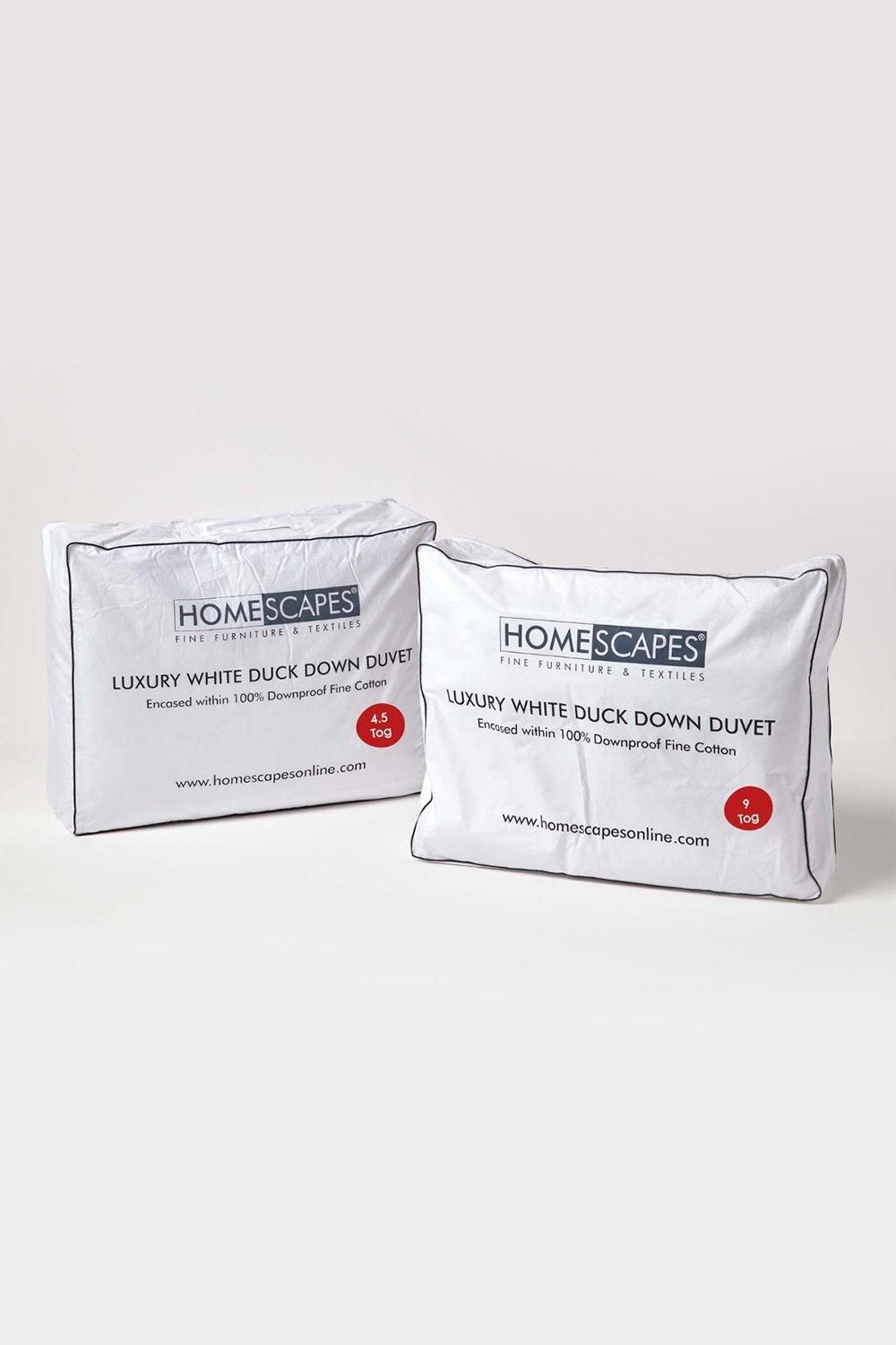 Homescapes Luxury White Duck Down 13.5 Tog All Seasons Duvet