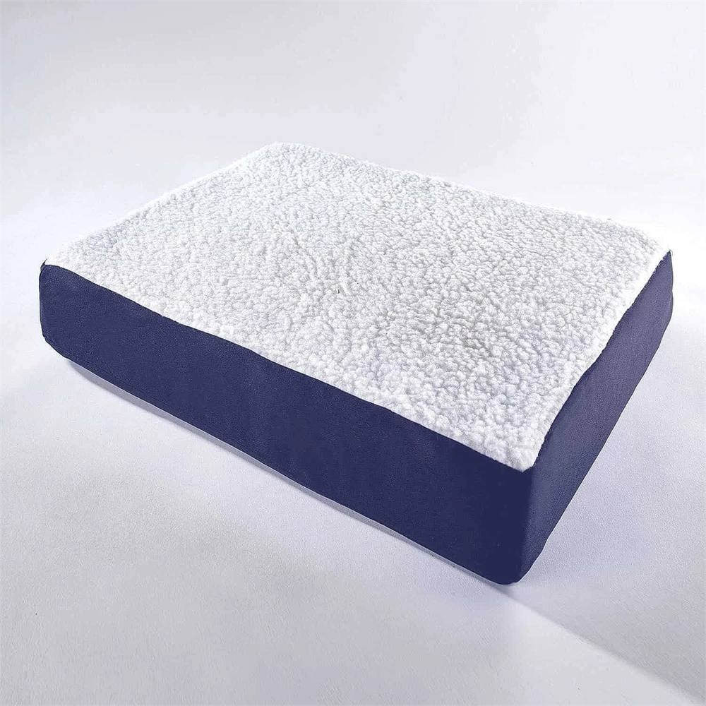 Nordara Reversible Snow Leopard Fleece Comfortable Gel Seat Cushion in Navy