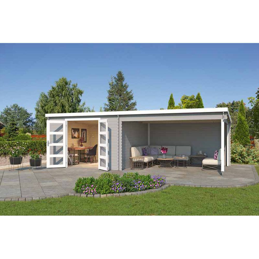 Lasita Maja Ltd New Orleans-Log Cabin, Garden Room, Home Office - L730xW359.1xH222.3cm in Natural 3