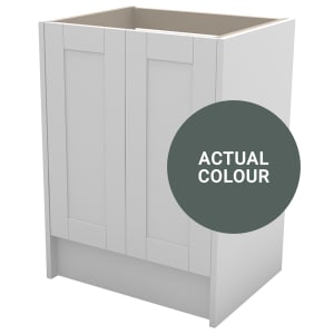 Duarti By Calypso Highwood 600mm Full Depth 2 Door Floor Standing Vanity Unit - Woodland Green
